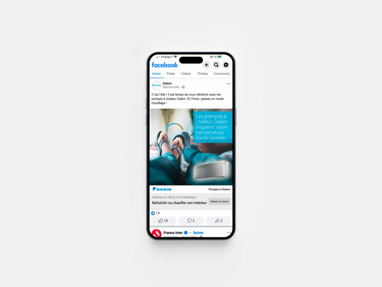 social ads pour la société daikin facebook instagram verizon conception visuelle et wording