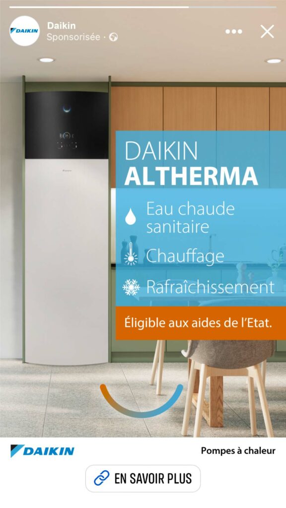 social ads pour la société daikin facebook instagram verizon conception visuelle et wording