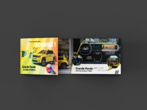 leaflet 3 volets print direction artistique fiat panda