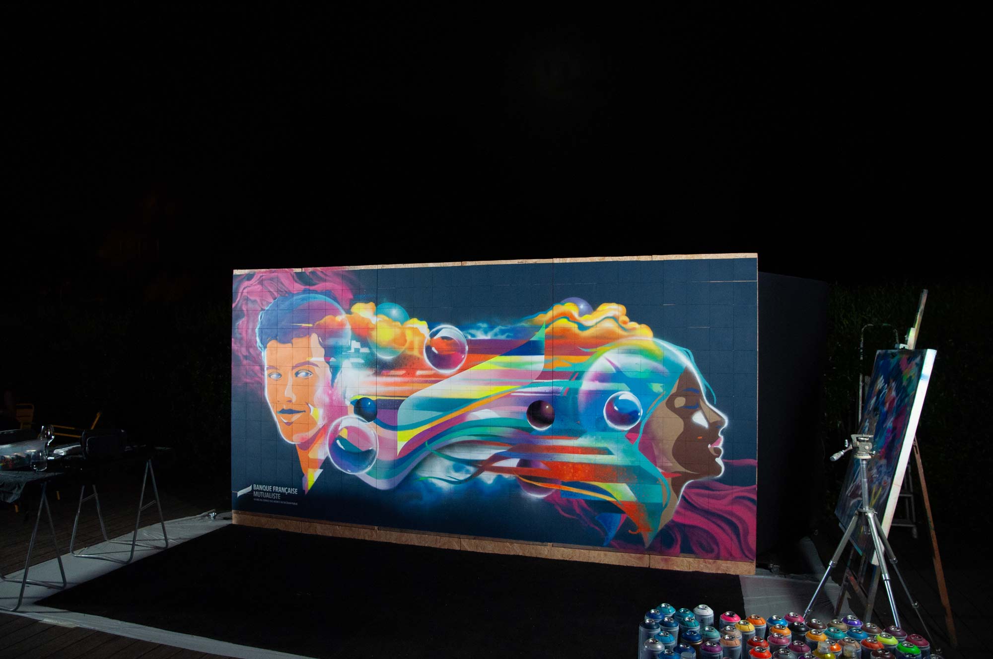live painting banque française mutualiste 40 ans events