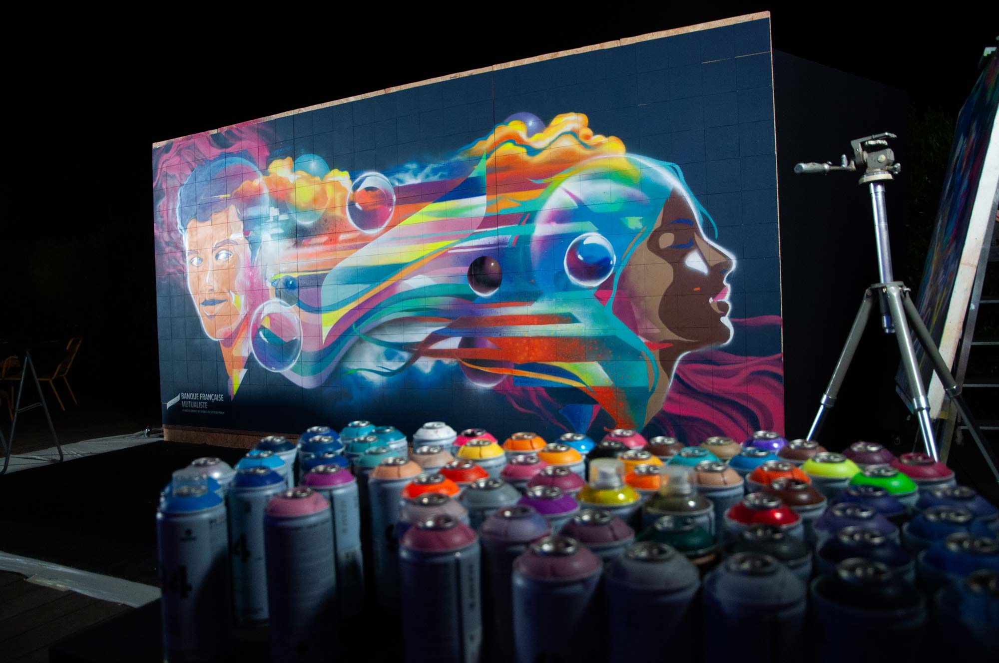 live painting banque française mutualiste 40 ans events