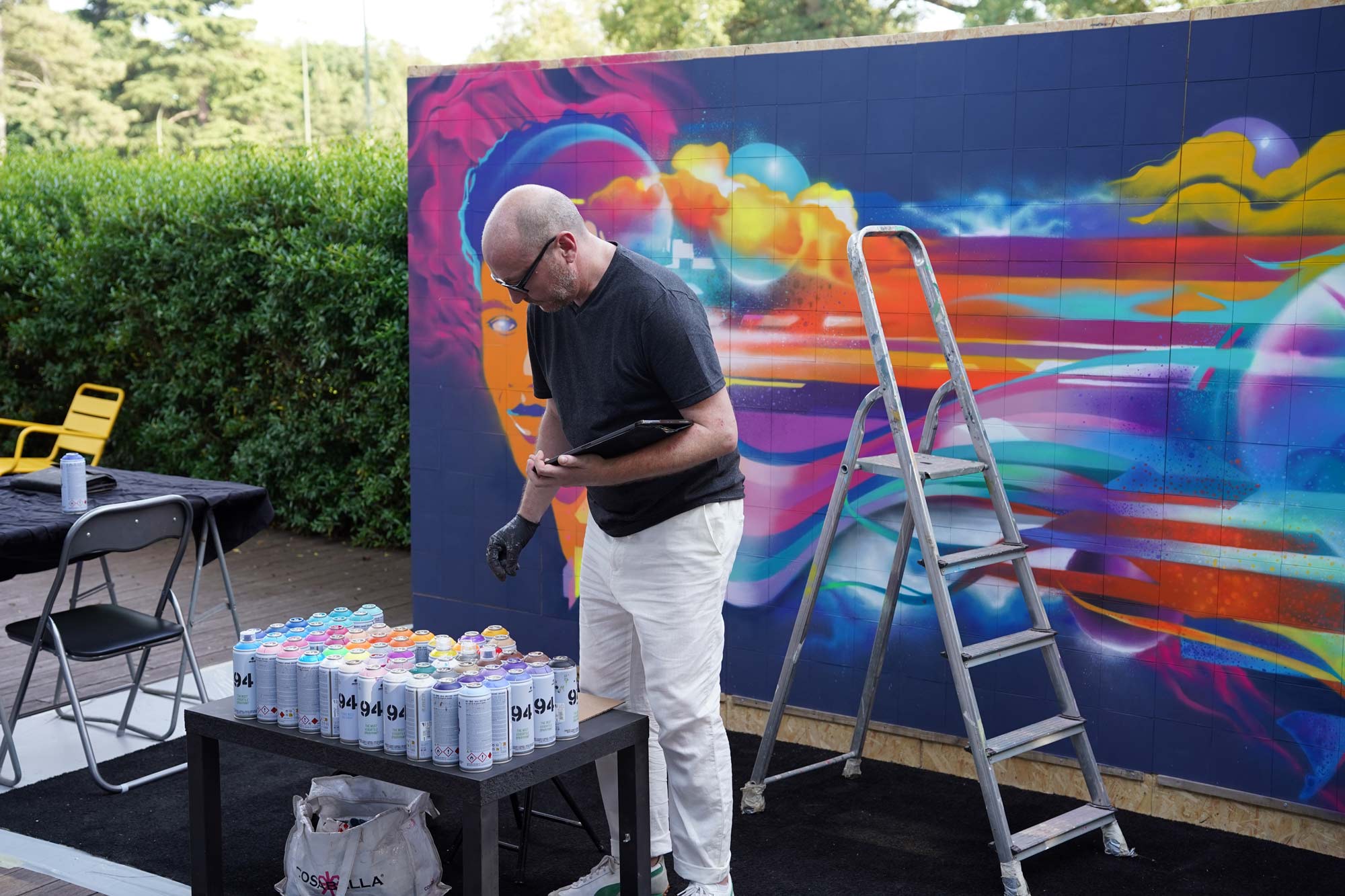 live painting banque française mutualiste 40 ans events