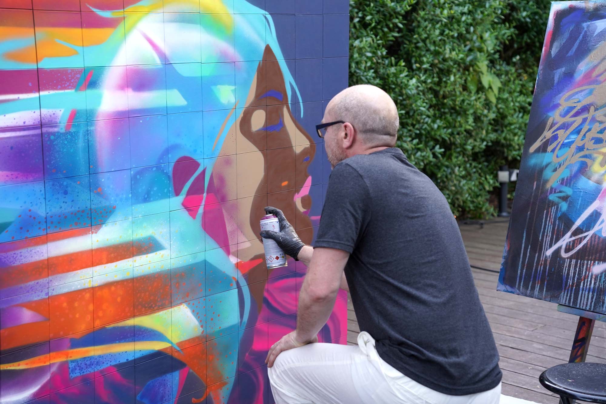 live painting banque française mutualiste 40 ans events