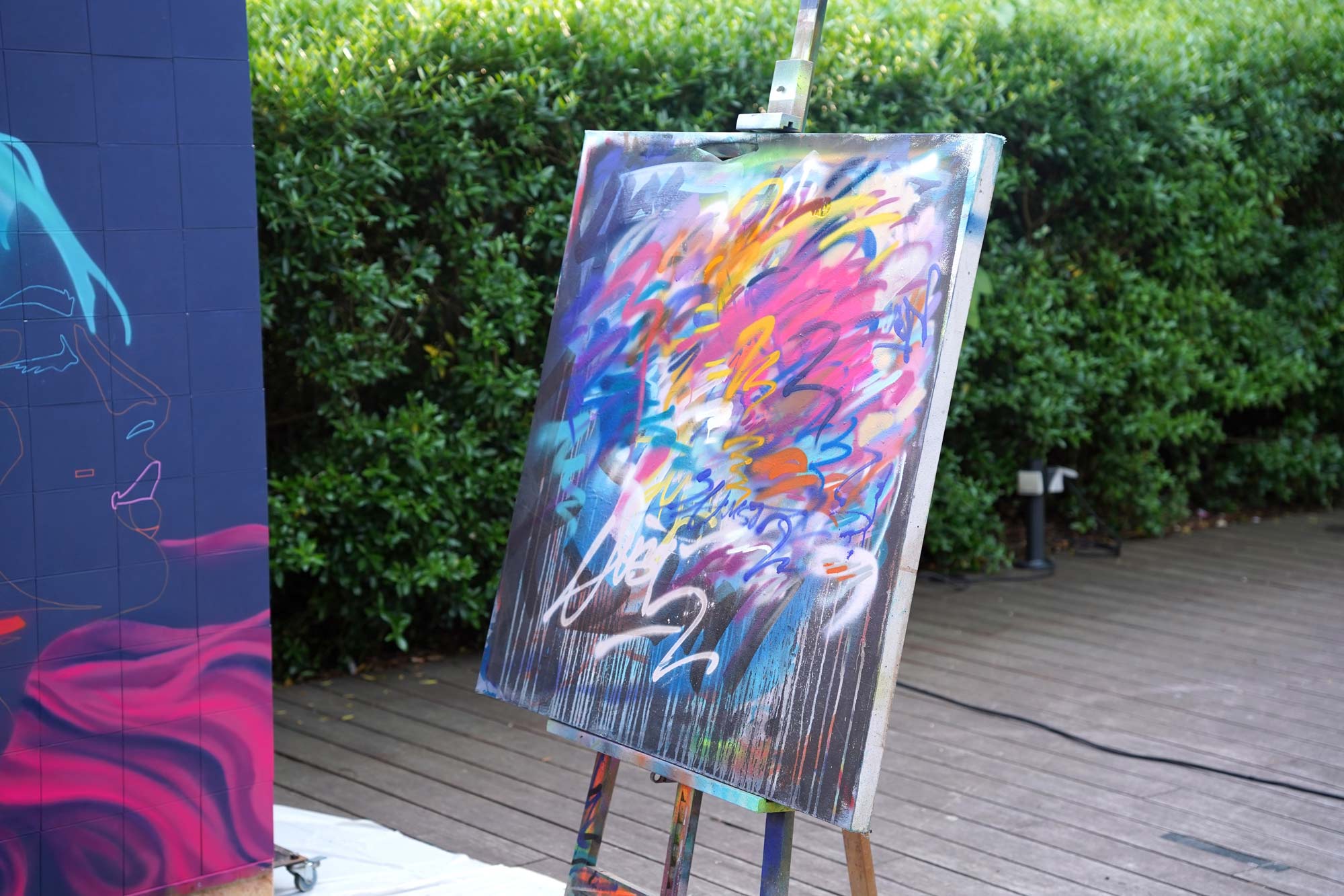 live painting banque française mutualiste 40 ans events