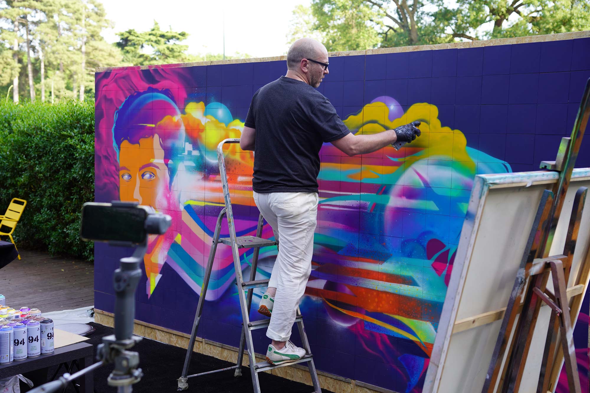 live painting banque française mutualiste 40 ans events